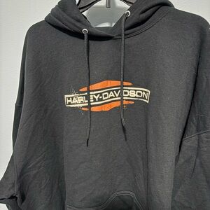 Harley-Davidson Black Sweatshirt with Orange Accents